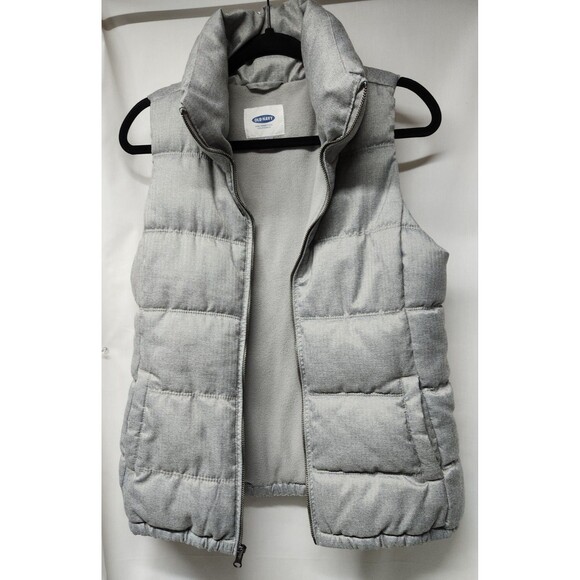 Old Navy Gray Puffer Vest Size Small Insulated - Picture 4 of 16